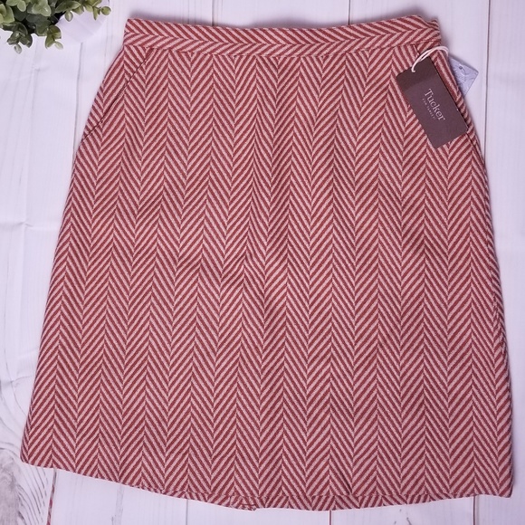 NEW Tucker Chevron Tweed Skirt - Picture 2 of 4